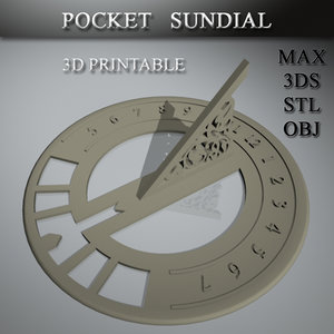 pocket sundial 3D model