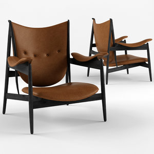 3D finn juhl chieftain chair model