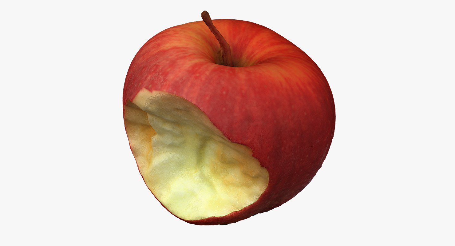 Надкусанное яблоко рисунок