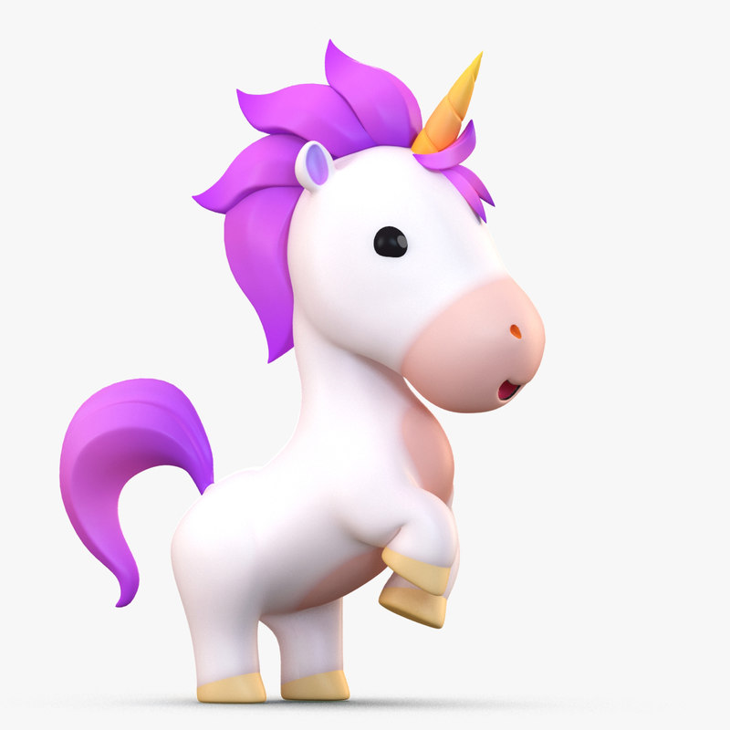 Cute cartoon unicorn 3D model TurboSquid 1247402