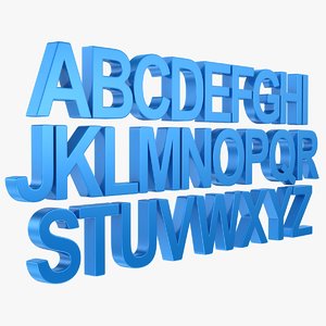 3d alphabet letter subdivided