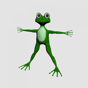 cartoon frog 3D model