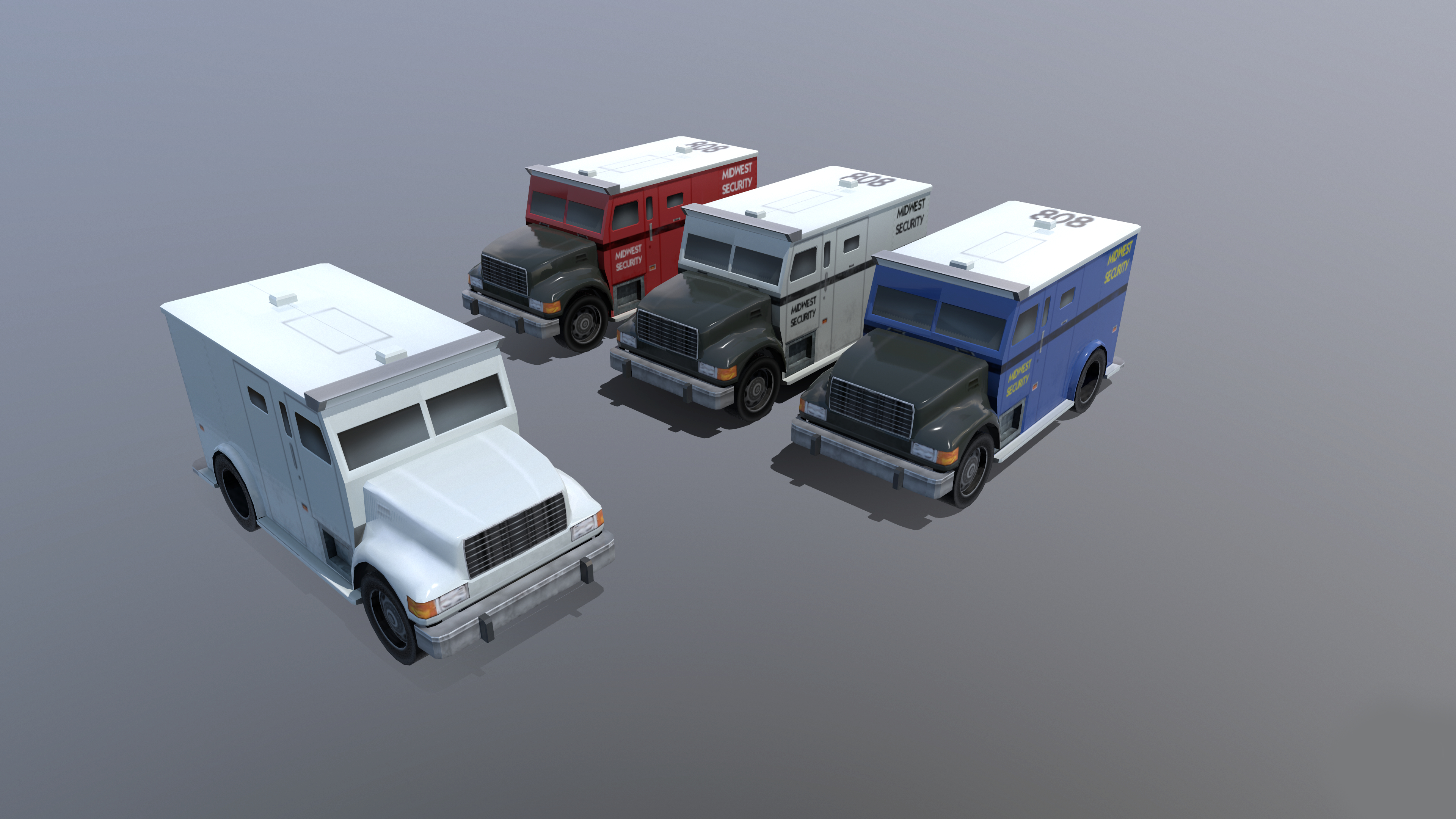 modern armored truck 3d model