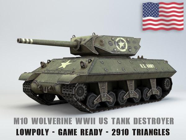 M10ウルヴァリンアメリカ戦車駆逐艦lowpoly3dモデル Turbosquid