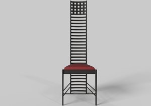 hill house chair charles rennie 3D
