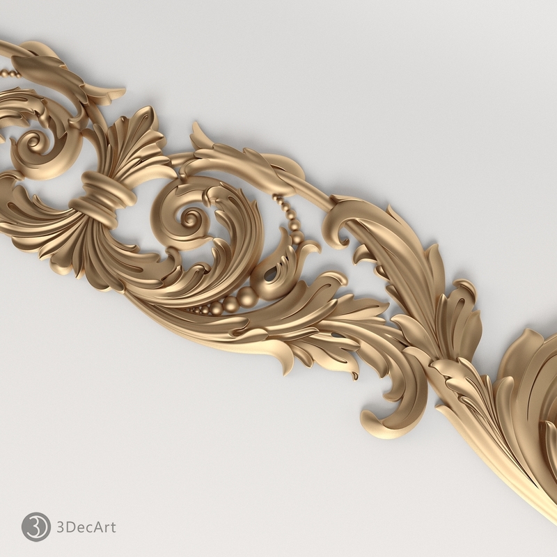 carved scroll cnc 3d model