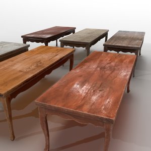 old wooden table 3D model