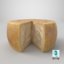 3D parmesan cheese wheel cut model