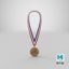 3D olympic style medal bronze model