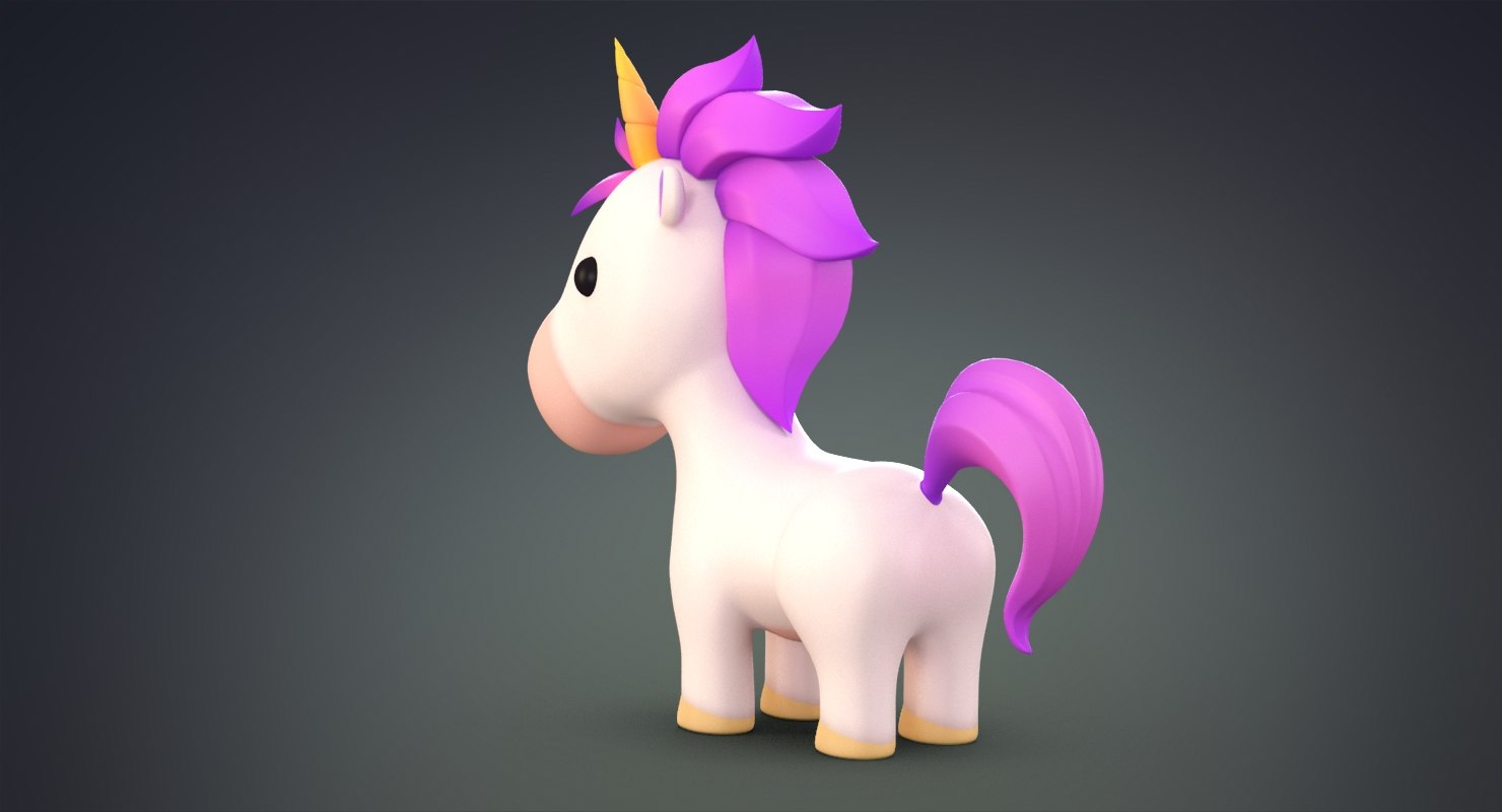 cartoon unicorn 3d model