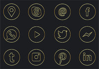 Golden Social Media Icons