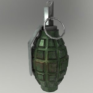 3D hand grenade pbr model