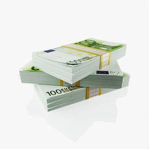 3d model 100 euros packs