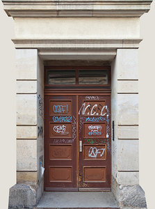 Wooden city door