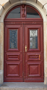 Wooden city old door