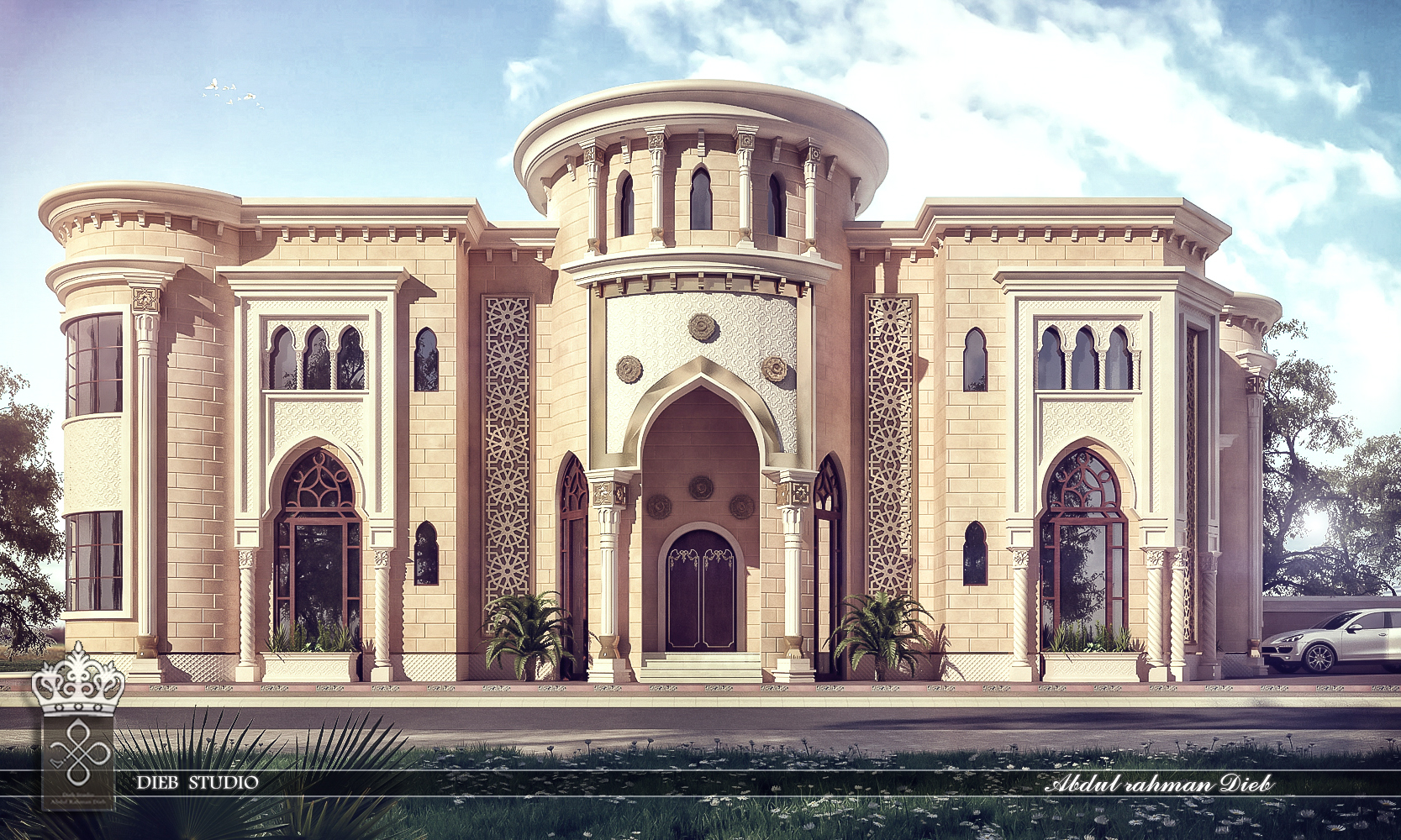 3D Islamic style Villa Model TurboSquid 1205137