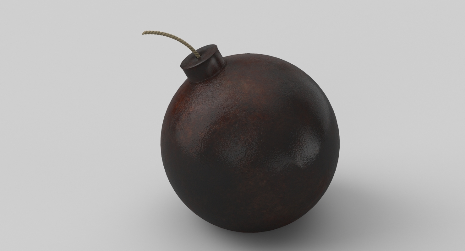 生锈的圆形炸弹3d模型3d模型
