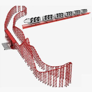 3d model roller coaster track