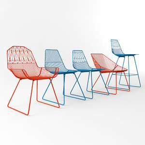 bend chairs set 3d model