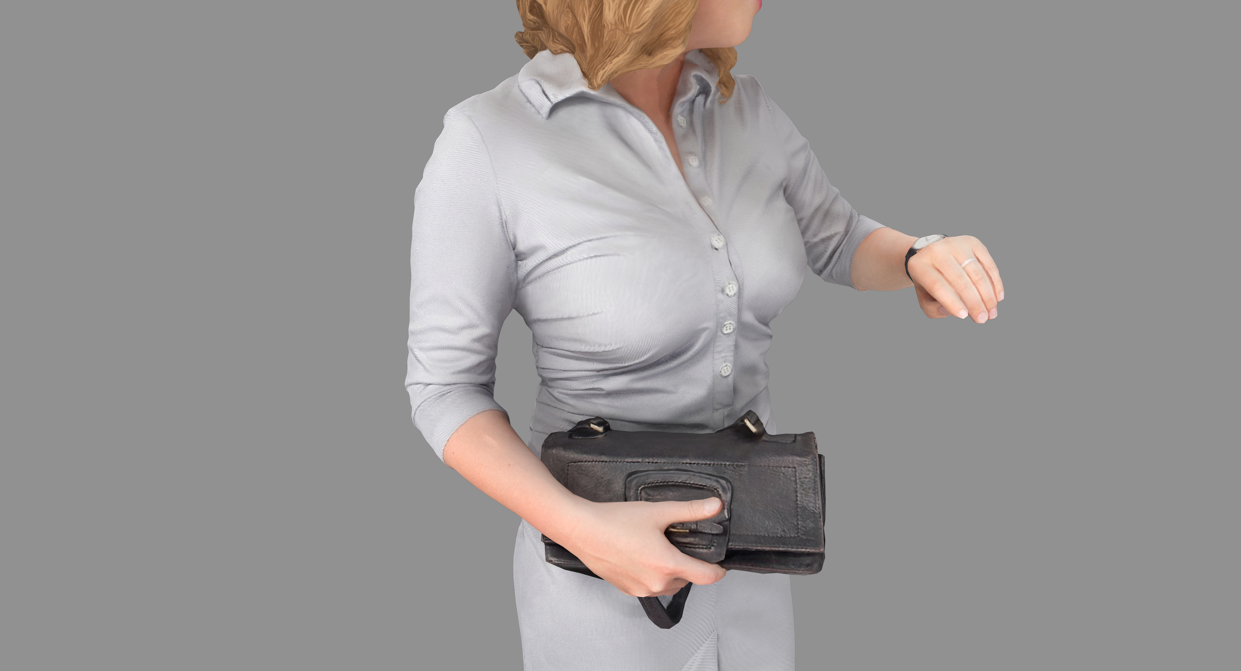 检查时间的女人3d模型