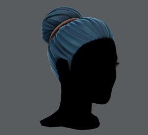 3D woman hair model