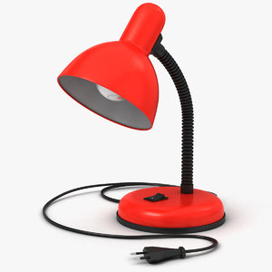 red table lamp 3d max