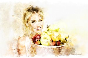 Girl with fruit