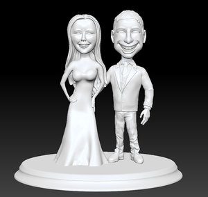 Wedding couple Cake 3D print 3D print model