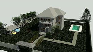 3d design of a home with site design