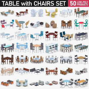 3D model table chairs - 50