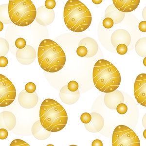 seamless pattern with golden Easter eggs