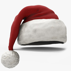 3d model of santa christmas hat