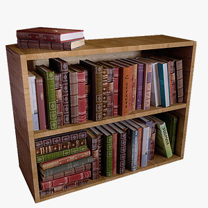3d bookshelf books model