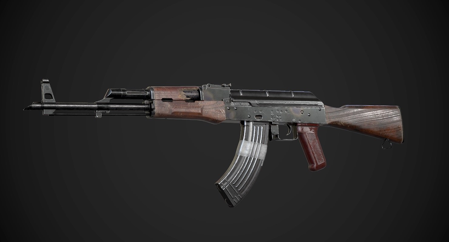 3D damaged ak-47 - TurboSquid 1183596