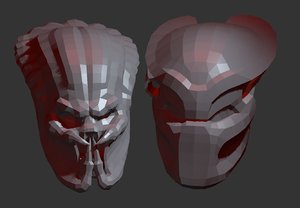 3D predator head pepakura model