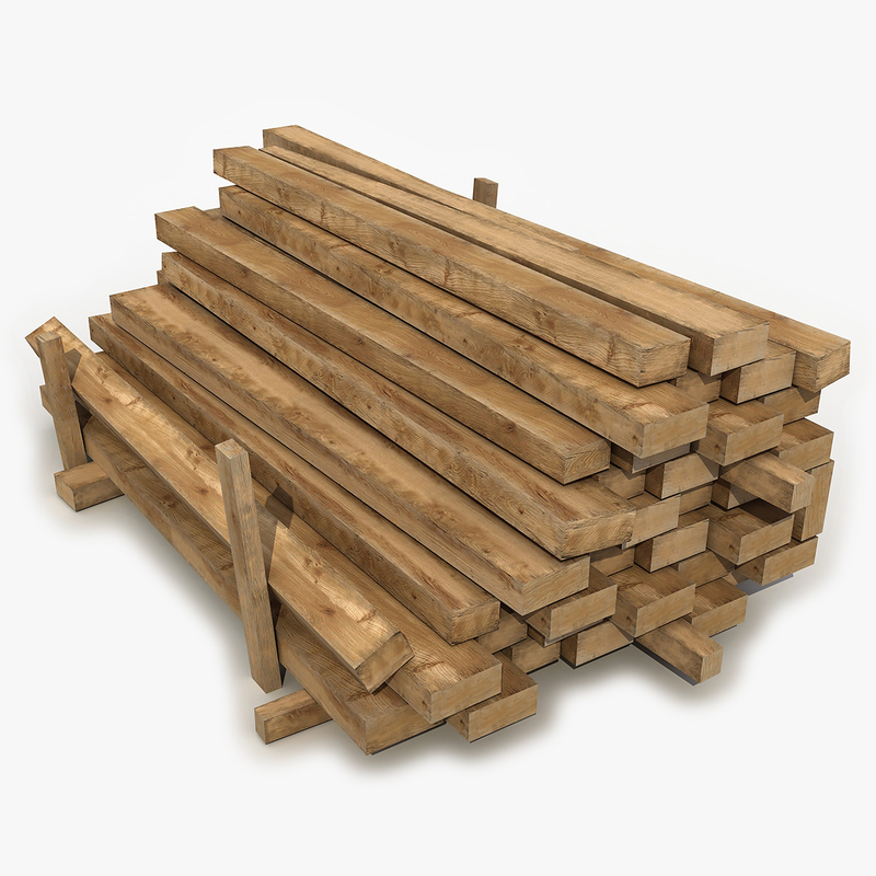 3d Wooden Wood Beam Model 2878