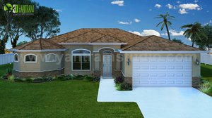 Small House Rendering Landscape Design Ideas by Yantram architectural rendering service Manchester, UK
