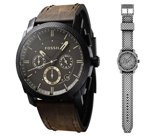 max watch fossil leather straps