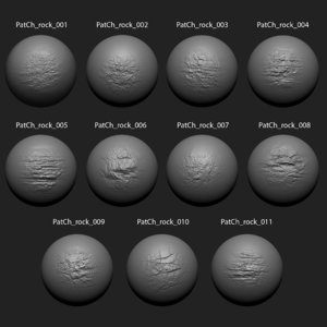 Zbrush Alpha Pack Rock Set1 for Free
