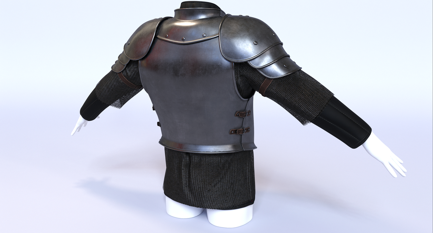 medieval fantasy half-plate armor 3d model