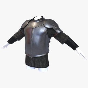 medieval fantasy half-plate armor 3d model