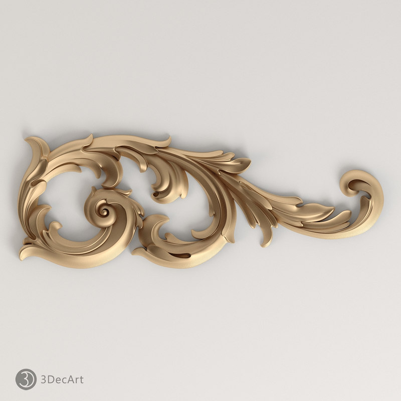 carved scroll cnc 3d obj