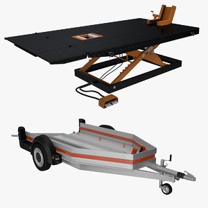 motorcycle trailer table 3D model