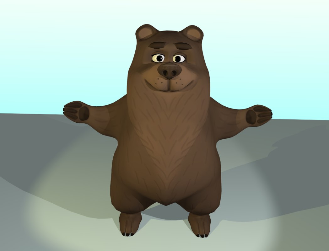 bear cartoon 3d model https://static.turbosquid.