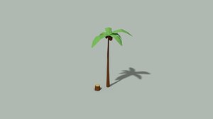 3D model palm tree trunk