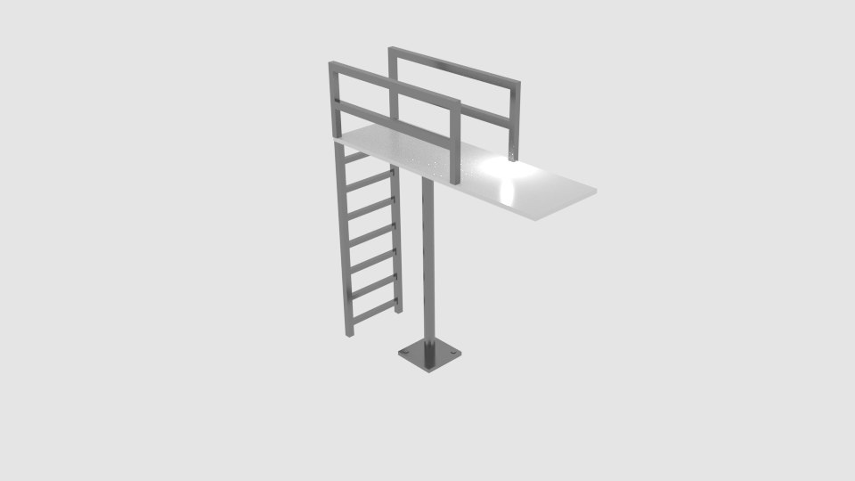 3D pool ladder jump board model TurboSquid 1319313