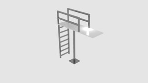 3D pool ladder jump board model