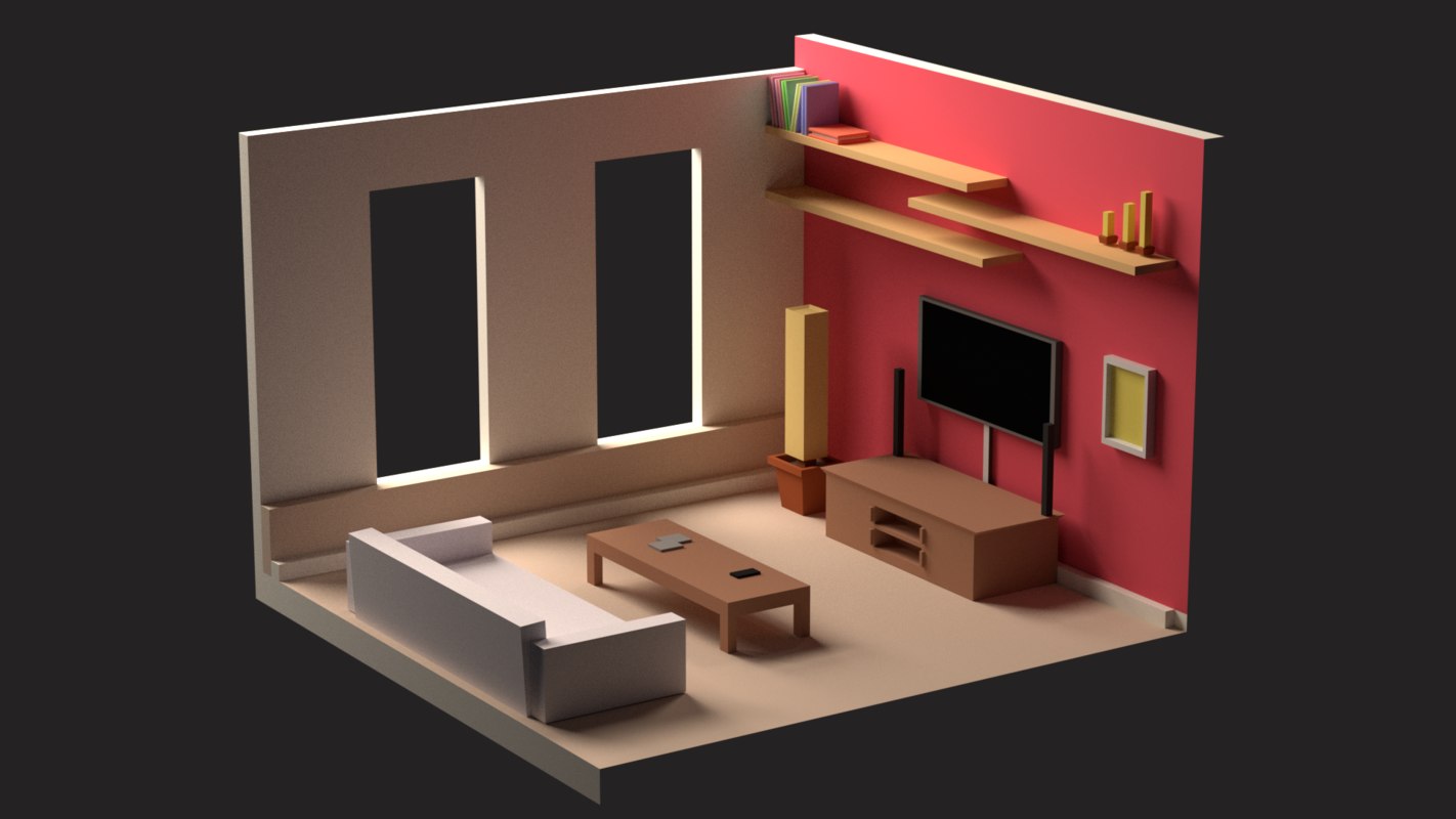 living room chaina 3d modeling