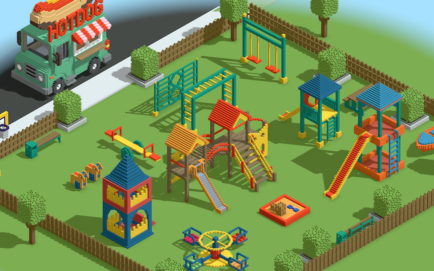 Kids Playground Games Voxel 3d Model Turbosquid 1319398
