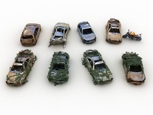 apocalyptic car wreck pack 3D model